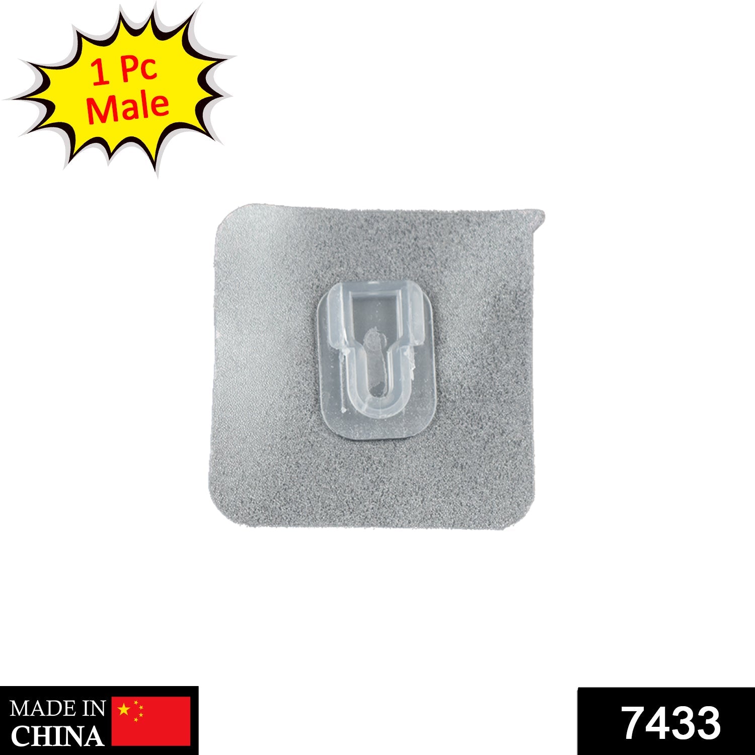 7433 Transparent Adhesive Male Hook Used For Hanging Various Types Of Items (1Pc) 7433 Transparent Adhesive Male Hook Used For Hanging Various Types Of Items (1Pc)